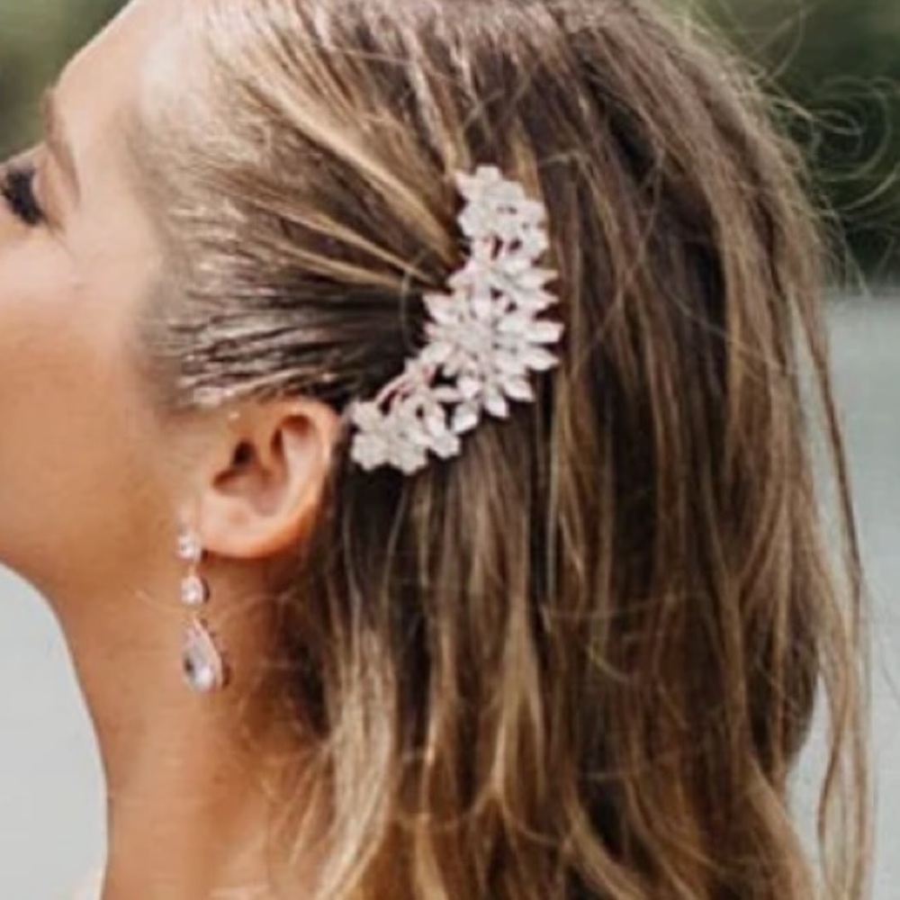 Rose Gold Hair Piece Jewel Comb